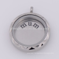 Hot sale 316l stainless steel round silver glass plates for floating locket